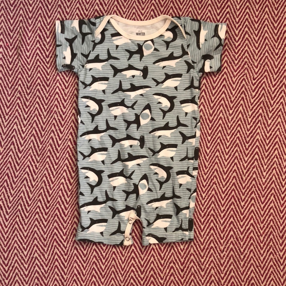 Winter Water Factory Romper Shark Print